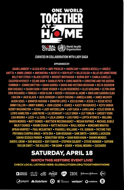 同一个世界：共同在家One World: Together at Home